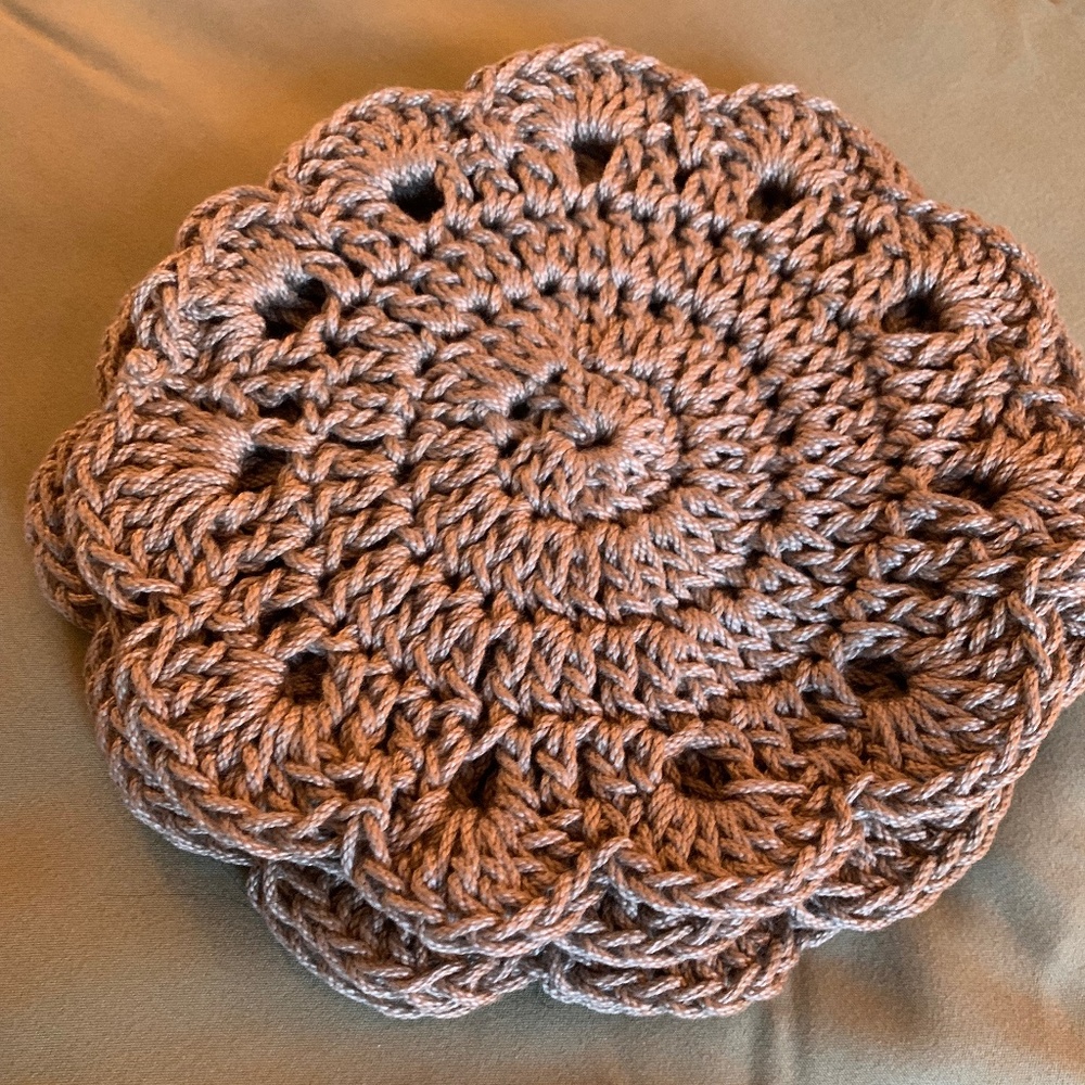 Set of 4 New Handmade Crocheted Coaster - 100% cotton